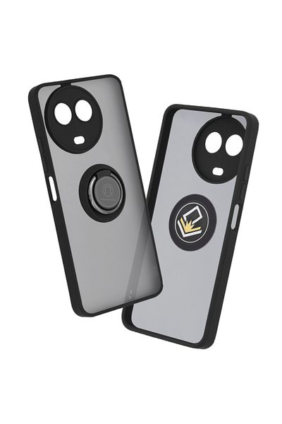 SKYDDAR INNOVATION Case for Realme 11 5G, Glinth with 360° Magnetic Rotating Ring, Black, sticker set