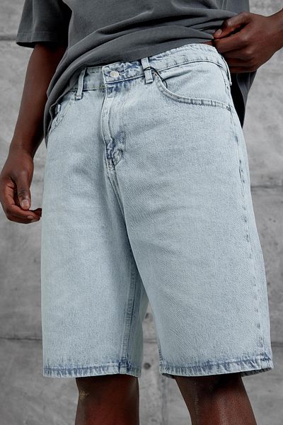 NOMARC Pantaloni scurți de denim oversize Mb albastru deschis