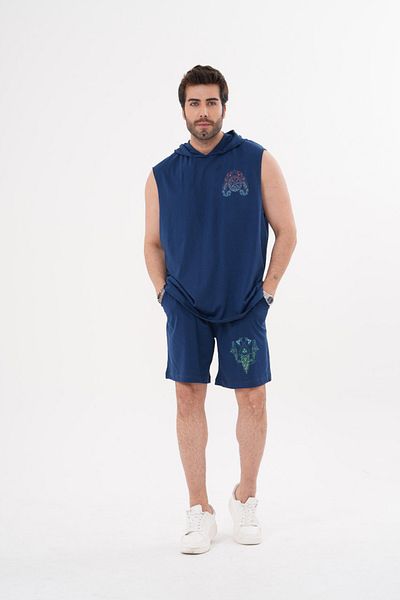 ACTIVE MODA Men's Printed Sports Singlet - Shorts Set 2-Pack Plus Size Cotton 20259