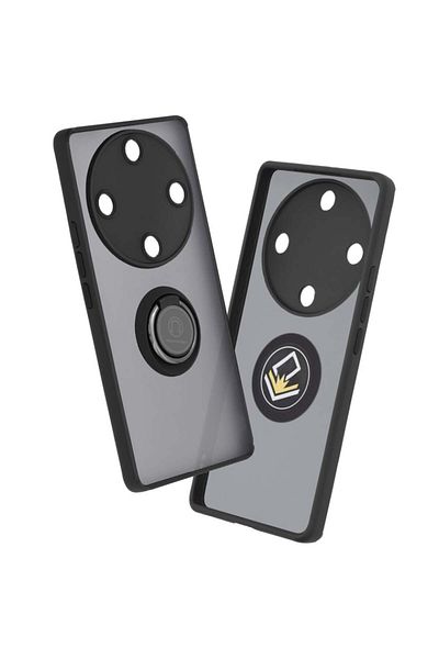 SKYDDAR INNOVATION Case for Honor Magic5 Lite, Glinth with 360° Magnetic Rotating Ring, Black, sticker set