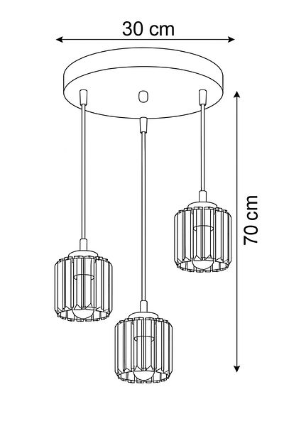 İstanbul Avize Dolunay 3-Piece Y-12 Crystal Stone Pendant Lamp Chandelier