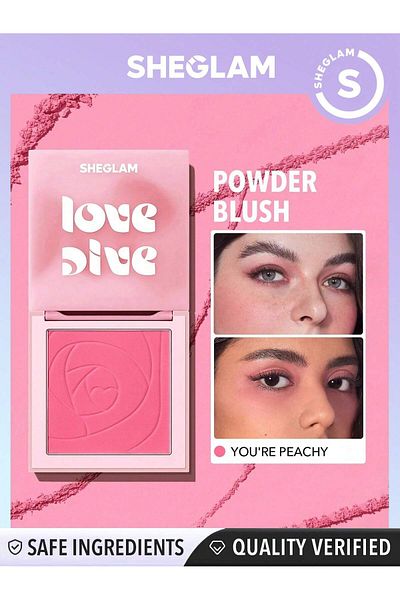 SHEGLAM Love Dive Tender Heart Powder Blush-You're Peachy