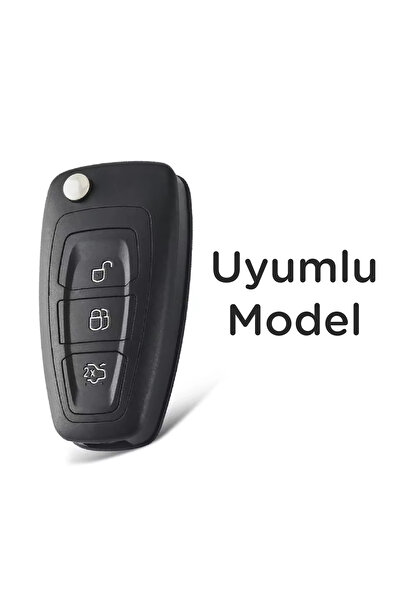 Mavi Keys Husă de protecție pentru chei din silicon cu 3 butoane compatibilă cu Ford Focus, Transit, Fiesta – Nano – Culoare neagră