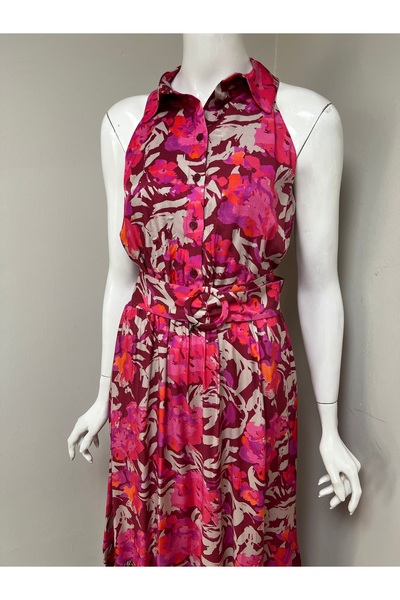 Unıquemode DESENLİ KOLSUZ ELBİSE