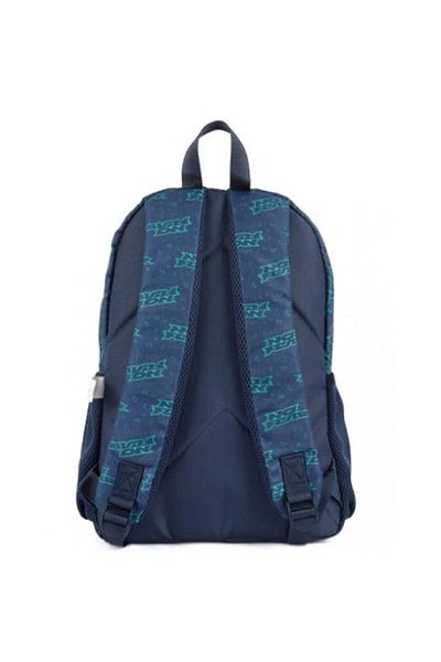 No Fear School Bag 03530 Dark Blue Green Printed Double Compartment