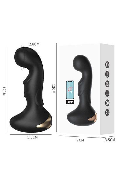 WildFashion Vibrator anal smart controlabil cu aplicatie de pe telefon, Negru TOY404C-1