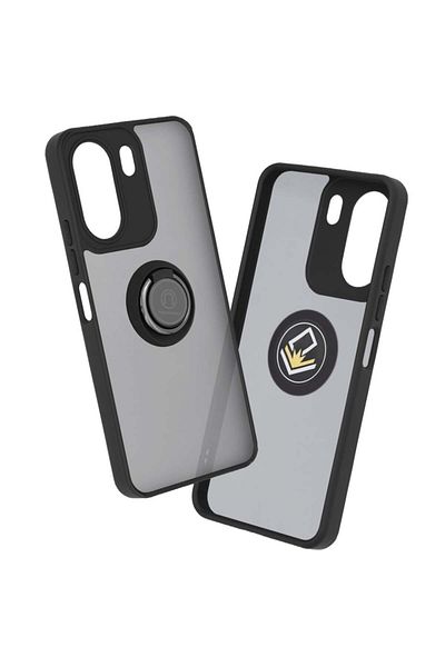 SKYDDAR INNOVATION Case for Xiaomi Redmi 13C 4G / Poco C65, Glinth with 360° Magnetic Rotating Ring, Black, sticker set