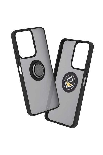 SKYDDAR INNOVATION Case for Xiaomi Redmi 13C 4G 5G / Poco C65, Glinth with 360° Magnetic Ring, Black, sticker set