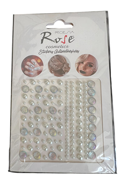 Rose Saç yüz taşı inci boncuk