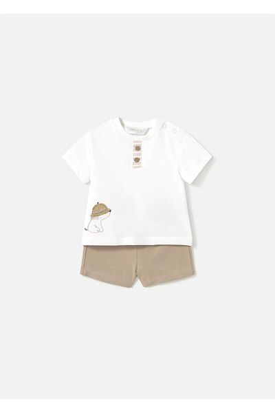 MAYORAL Baby Boy 4-Piece T-Shirt Shorts Set Beige-White 1610