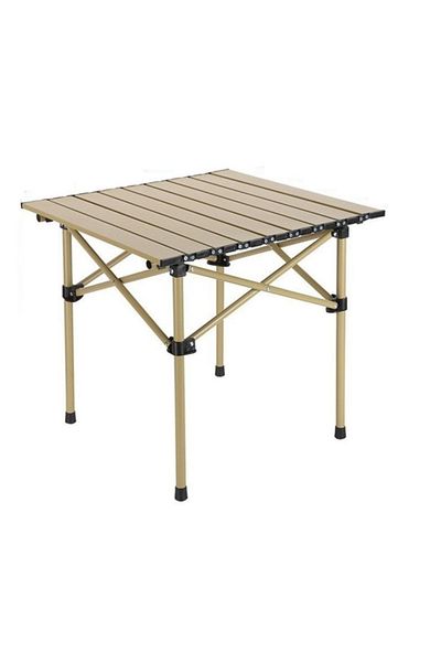 ECARLA Masă pliabilă, cu cadru metalic și blat rezistent, compactă pentru camping – 53x51x50 cm, eCarla, SC10JBR