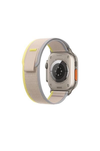 Kyver Watch ile Uyumlu Seri 11 / 10 46mm, Seri 9/8/7/6/SE 3 Loop Kordon 45/44/42mm Sarı / Gri