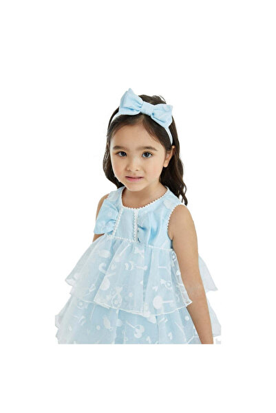 Pamina Elegant Dress, Pamina, with Headband and Ruffles, 32187, Blue, 80 cm