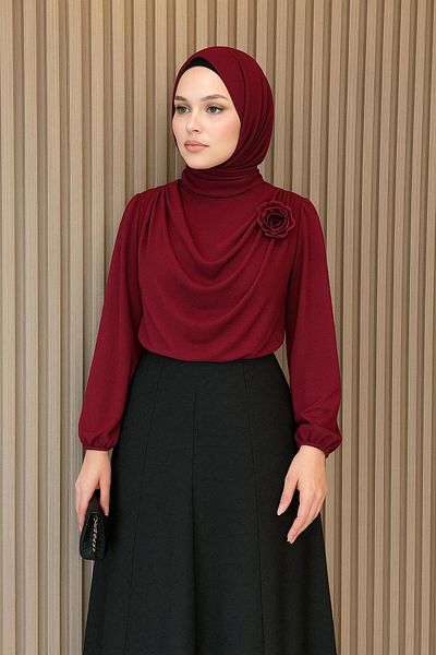 CNG MODA Sandy Rose Detailed Skirt Top Blouse