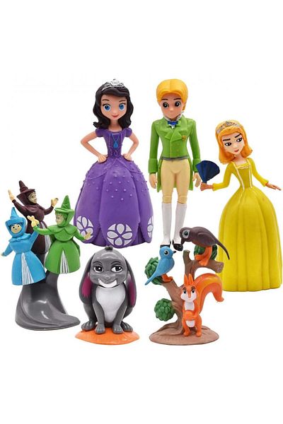simyron Set of 6 Simyron cake figurines, PVC, multicolor