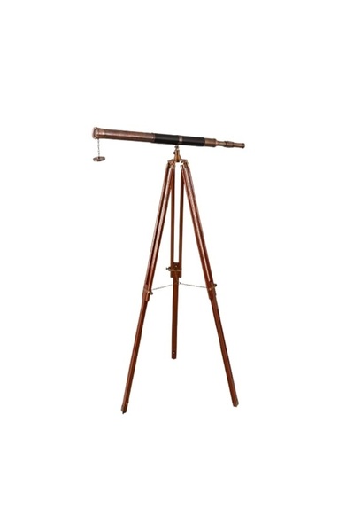 ehobim Pirinç Vintage Dürbün Teleskop Ağaç Tripodlu 160cm