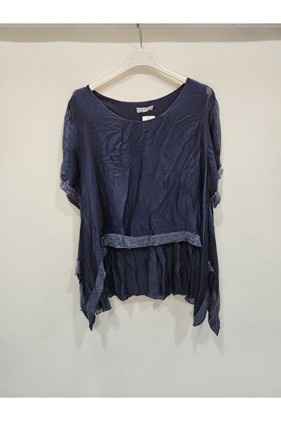 della moor Bluză italiană cu mâneci scurte din amestec de mătase cu paiete, a...