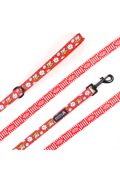 Famous Frenchie 3-piece set, reversible harness, leash, doggy bag accessory, Popcorn Fever