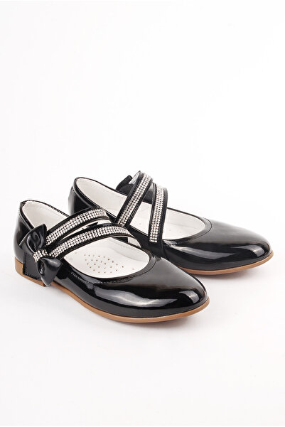 Rıdvan Çelik Stone Detailed Girls' Daily and Evening Dress Ballerina Shoes