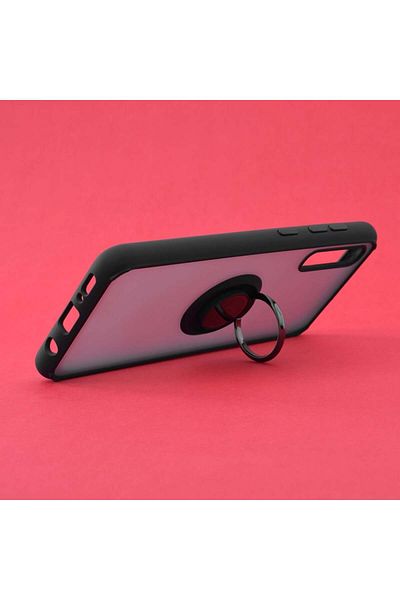 SKYDDAR INNOVATION Case for Samsung Galaxy A50 / A30s / A50s, Glinth with 360° Magnetic Ring, Black, sticker set