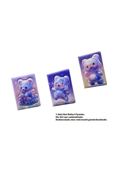 Mikro Pf-110 Puffy Cute Bear Notepad 96 Yp. Striped - Single