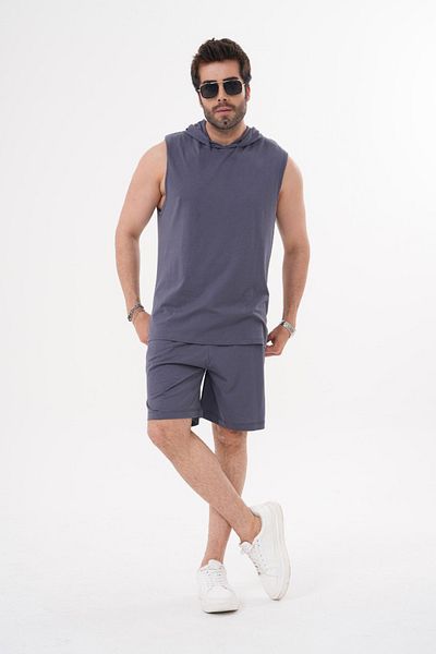 ACTIVE MODA Male -Pp. Bikaço-Printed Sports Singlet - Shorts Set 2-Pack Large Size Cotton