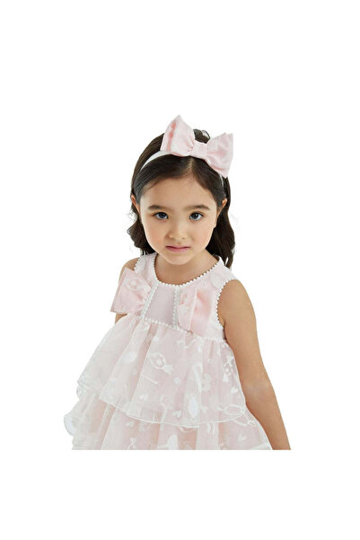 Pamina Elegant Dress, Pamina, with Ruffles and Headband, 32187, Pink, 80 cm