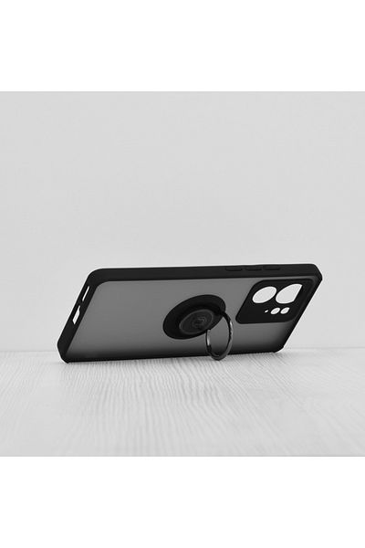 SKYDDAR INNOVATION Case for Motorola Edge 40, Glinth with 360° Magnetic Rotating Ring, Black, sticker set