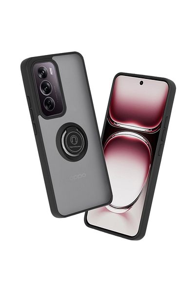 SKYDDAR INNOVATION Case for Oppo Reno12 Pro, Glinth with 360° Magnetic Rotating Ring, Black, sticker set