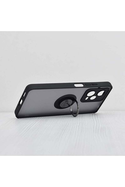 SKYDDAR INNOVATION Case for Xiaomi Redmi Note 12 Pro 5G, Glinth with 360° Magnetic Rotating Ring, Black, sticker set