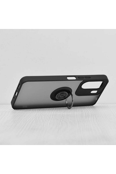 SKYDDAR INNOVATION Case for Xiaomi Redmi 13C 4G / Poco C65, Glinth with 360° Magnetic Rotating Ring, Black, sticker set
