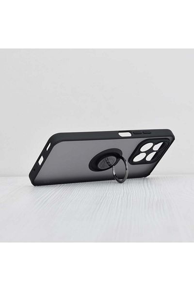 SKYDDAR INNOVATION Case for Honor X8a, Glinth with 360° Magnetic Rotating Ring, Black, sticker set