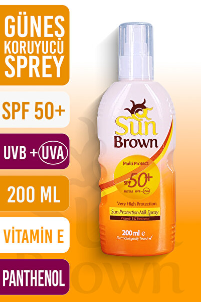 Sun Brown Spf 50 Yüksek Güneş Koruyucu Ve Nemlendirici Vücut Spreyi 200ml
