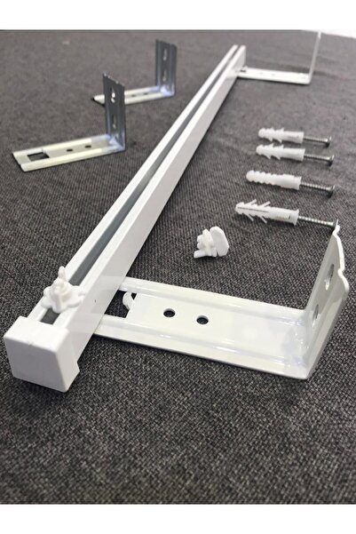 özdeğer home DUVARA MONTAJ 130 cm beyaz tekli korniş alüminyum perde rayı