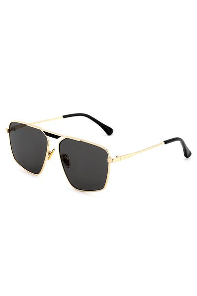 TomyHelf Geometric Design Gold Frame Black Glass Women&Men Sunglasses Ce Certificated Uv400