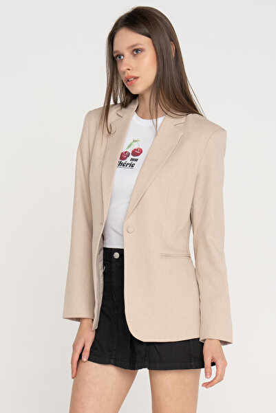 Jack & Jones Women's Single Button Linen Mixed Jacket - Ellis