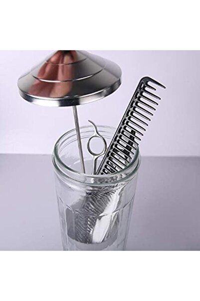 Generic Barber Trade Glass Disinfectant Jar for Salons - Professional Sterilizer Jar for Supplies and Nail T