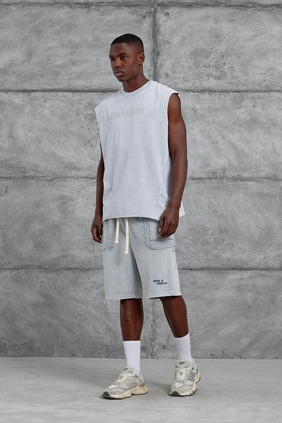 NOMARC Γκρι πλενόμενο μπλουζάκι Los Angeles Oversize