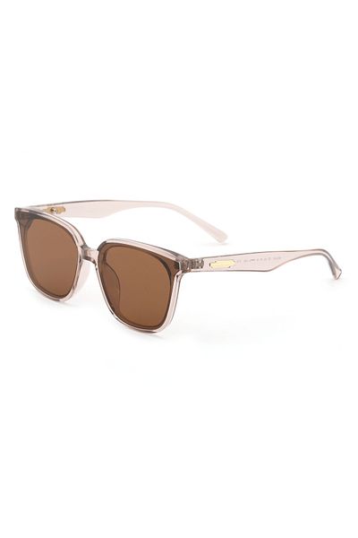 TomyHelf Geometric Navy Blue Nude Frame Brown Glass Women Sunglasses Llt01