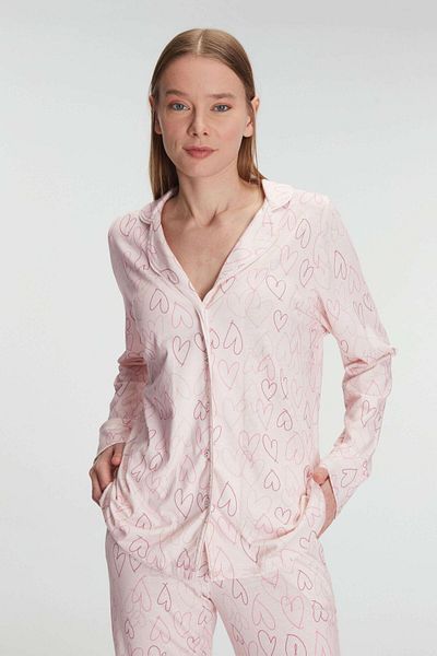 Motto10 butik Long Sleeve Cotton Modal Shirt and Pants Suit Pajamas Set