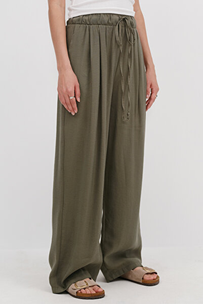 Addax Elastic Waist Wide Leg Trousers Pn3720-L5