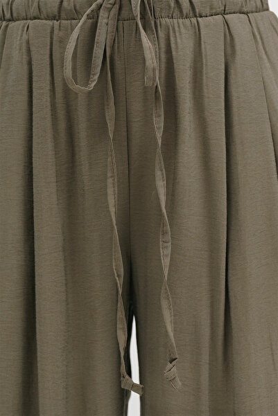 Addax Elastic Waist Wide Leg Trousers Pn3720-L5