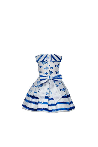 Pamina Rochie bleumarin, Pamina, cu fundă, 311006, albastră, 86 cm