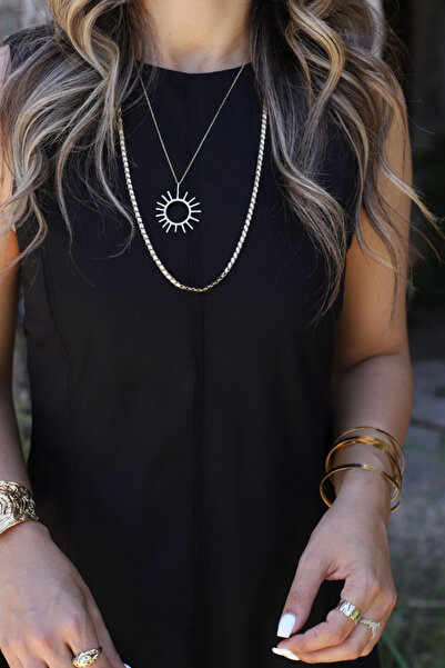 bytugcekaya Siyah Sıfır Kol Pensli Elbise