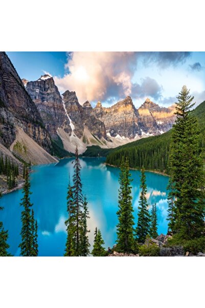 media Tablou canvas Lac Moraine, Canada, munti, 50 x 50 cm