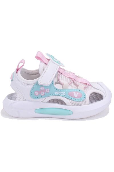 Vicco 332P25Y221 Rocket White Orthopedic Daily Lighted Girls' Sports Sandals