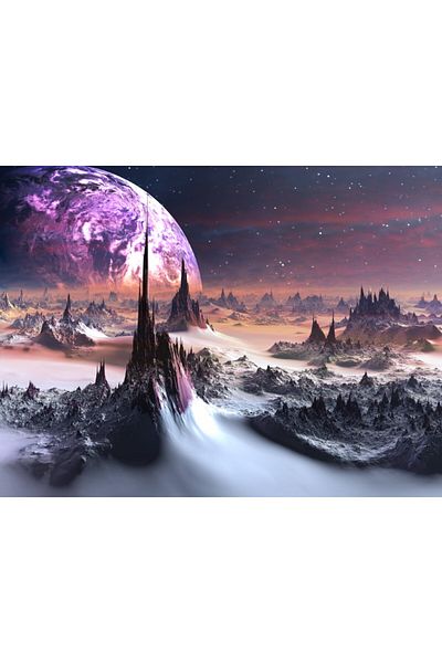 media Fototapet de perete autoadeziv si lavabil Univers, iarna cosmica, 350 x 200 cm