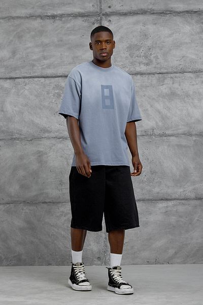 NOMARC Tricou lavabil cu imprimeu albastru cu 8 cifre