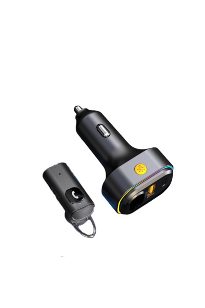 MOOGMAX شاحن سيارة سريع بمنفذي USB وType-C مع تقنية PD وQC3.0 وسماعة أذن مدمج...