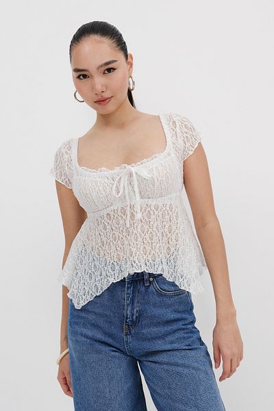 Addax Transparent Lace Blouse B17281